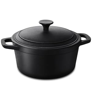 Warmiehomy Cast Iron Dutch Oven,8L Heavy Duty Dutch Oven Pot with Lid,Non-Stick Cast Iron Pot with Two Handles for Indoor Outdoor,28cm