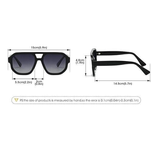 willochra 70s Oversized Pilot Sunglasses Women Men Vintage Double beam Gradient Shades Eyewear Trendy Sun Glasses4