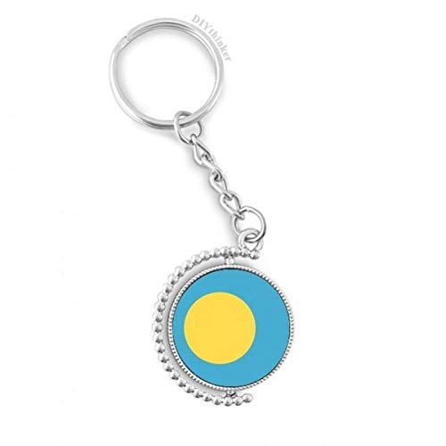 Llavero giratorio de Palaos anillo de cadena para llaves con diseño de bandera de Oceanía
