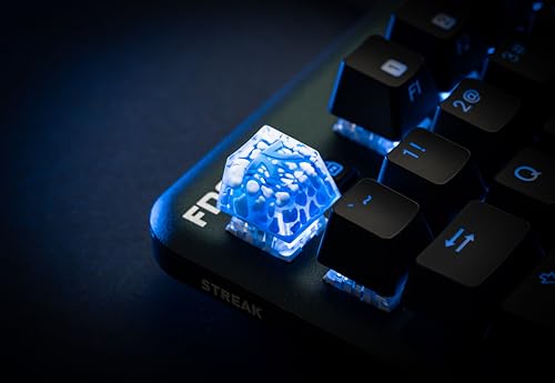 Keycap Artigianale Tasto Singolo a Grandezza Standard per Tastiera da Gaming, Design ICE, Resina Trasparente di Alta Qualità, Compatibile con Switch MX, Retroilluminazione Visibile - Tastiera gaming - Immagine 1