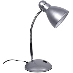 Lámpara Para Mesita De Noche En Amazon BEL AIR HOME - Lámpara de Escritorio MEGARA 1xE27, Flexo para Mesa de Trabajo o Mesita de Noche de Metal de 40cm de Altura con Interruptor ON/OFF en Base