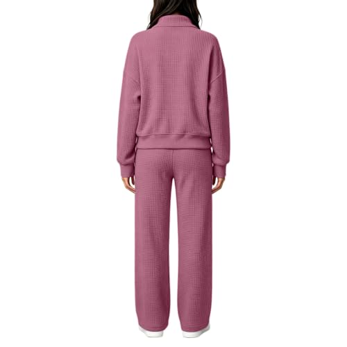 eoeioa Waffle Knit Lounge Set 2 Piece Women Comfort Conjuntos De Para Mujer - image 3