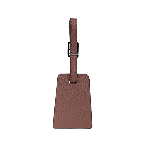 Étiquette de bagage en cuir premium Hexagona Paris Dandy pour valise homme marron
