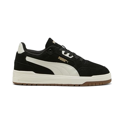 PUMA Unisex's Shuffle Downtown SD Sneaker, Puma Black Vapor Gray Puma Gold, 43 EU
