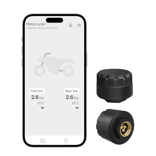 RideGuard Wireless Motorcycle TPMS Bluetooth Tire Pressure Monitor