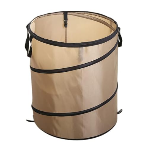 karonpeln ポップアップ ゴミ箱 折りたたみ式 37L 大容量 アウトドア キャンプ トラッシュボックス 薪入れ ダストボックス 自立式 折り畳み 雑貨バッグ コンパクト 室内 アウトドア用 多機能 収納バッグ (ブラウン)