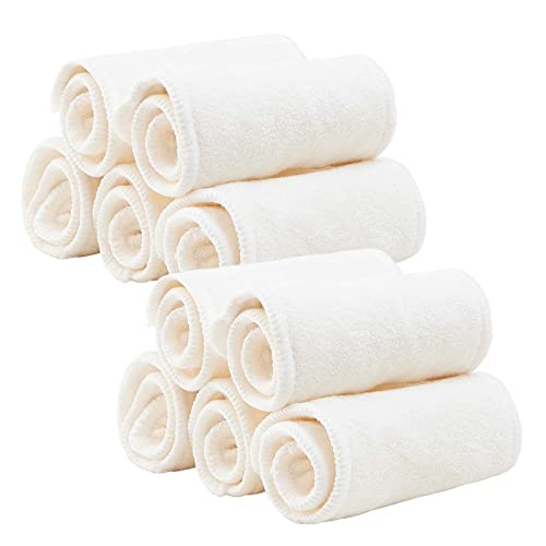 Image of HappyFlute 10 Sets Baby Cloth Pocket Diapers Bamboo Inserts Newborn Adjustable Reusable for Baby Boys and Girls
