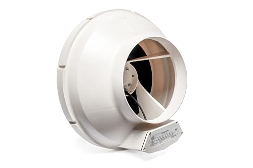 Image of Festa AMG Fury Radon Fan - Quiet and Energy Efficient 520 CFM Radon Mitigation System Inline Fan - 8 inch Electric Waterproof Inline Duct - Made with Sturdy Glass Reinforced Poly-Resin - White