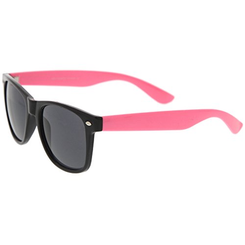 zeroUV Classic Retro Two-Toned Neon Color Temple Horn Rimmed Sunglasses 54mm3