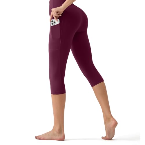 Image of YUDSUD High Waisted Leggings for Women with Pockets - Tummy Control Capris Yoga Pants for Workout Running Athletic Cycling