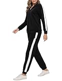 Demegimi Zweiteiler Damen Tracksuit Modischer Trainingsanzug mit Jacke und Hose Bequeme Homewear für Sport Reisen Joggen Alltag Athleisure Outfit für Frauen