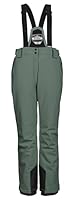 killtec Damen Ksw 249 Wmn Pnts Funktionshose Skihose Mit Abnehmbaren Trägern, Kantenschutz Und Schneefang, Grün/Grau, 38 EU