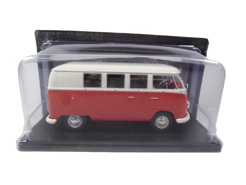 OPO 10 - 1/24 Scale Metal Miniature Car Toy, Volkswagen T1 Combi 1960, Vehicle & Base, Adults, Red - Image 2