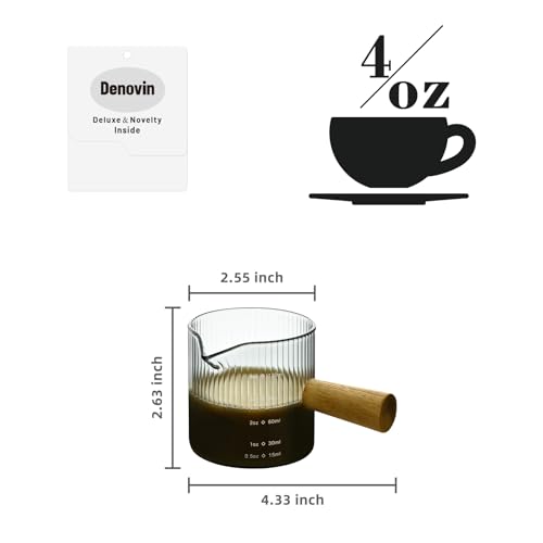 Vaso medidor de vidrio 150 ml con asa de madera miniatura 2