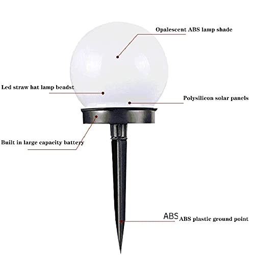 Luzes solares para caminho, ao ar livre, luzes de jardim alimentadas por energia solar, bola redonda