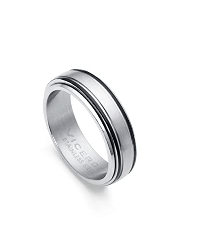 Viceroy Magnum | Anillo Hombre Negro Mate Plateado | Talla 26 | 75329A02600