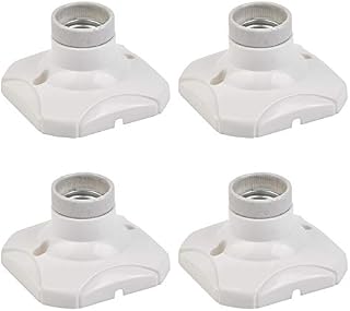 DODUOS Screw Light Bulb Socket Holder,Round Plastic Base, Lamp Socket Holder,Base Lamp Holder Screw Light Bulb Socket Porcelain Lamp Light Holder