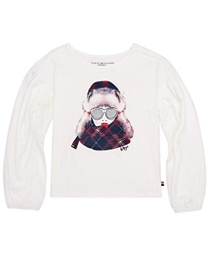 Tommy Hilfiger Girls' Long Sleeve Graphic T-Shirt, Ski Girl, 12-14 #TOP11