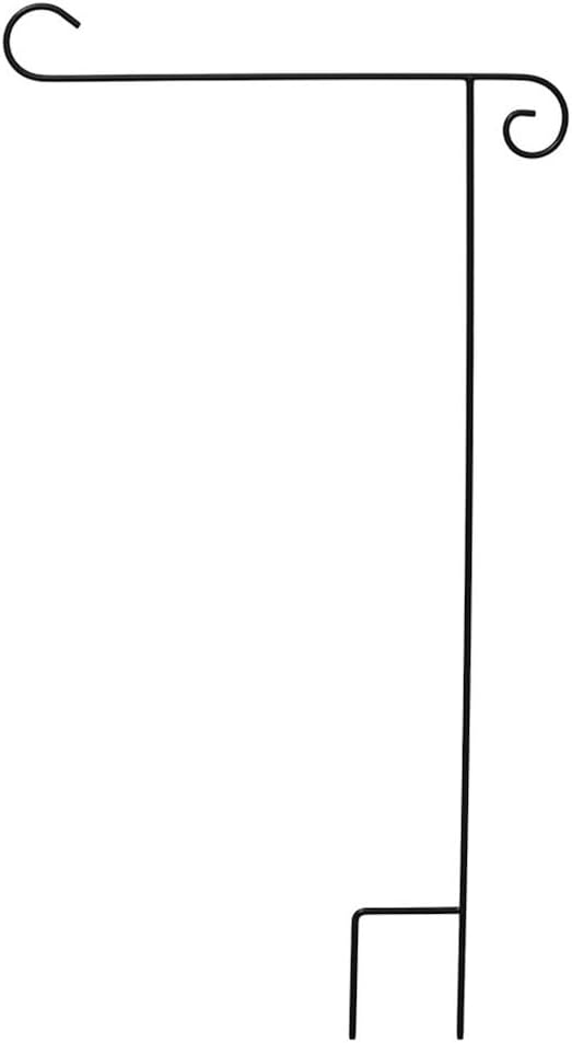 Wrought Iron Black Garden Flag Stand 40"H Briarwood Lane