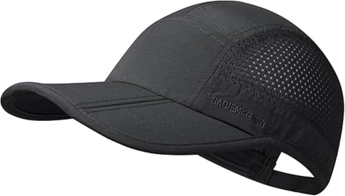 Image of Hat for Men Woman Sports Cap Sun Hat Quick Drying Soft Polyester Fiber Adjustable for Men and Women Black