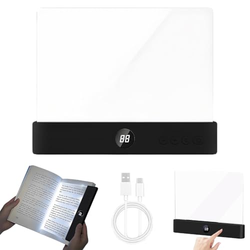 📖【Design con timer intelligente e cura degli occhi】Imposta il timer (1-99 min) della Lampada Libro Piatta di sonno o concentrazione senza mani. Regola la luminosità con una lunga pressione e cambia i colori con un tocco. Le luci per libri ricaricabili con LED senza riflessi riducono l'affaticamento degli occhi, mentre il suo profilo ultra sottile si aggancia perfettamente alle pagine senza danneggiarle.