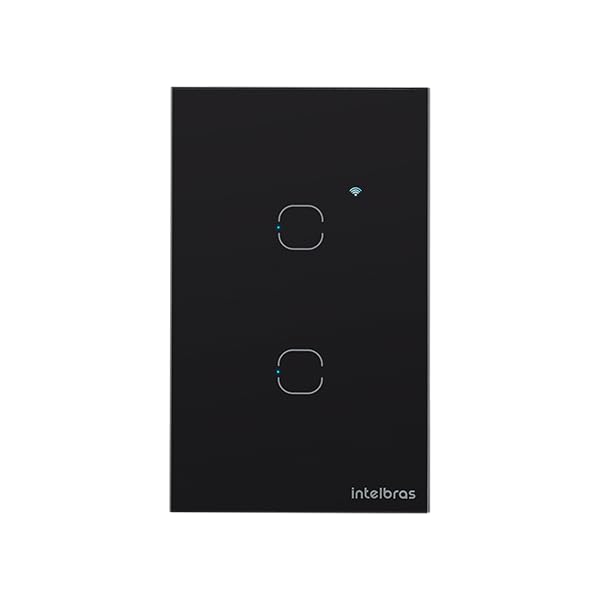 Interruptor Touch Inteligente 2 Teclas Wi-fi MIS 1002 Preto Intel...