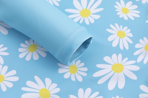 Image of LIZENS Girls Two Piece Swimwear Tankini Long Sleeve Ruffle Trim Swimsuit 2-12Years for Kids Daisy Pattern