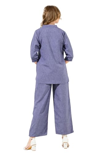 Image of Linen Printed Night Wear Top and Bottom Night Suit Set | Summer Outfit | Co-ord Set for Women | Shirt & Pajama | Night Suit Dress for Women