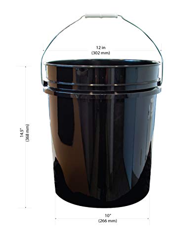 Argee RG5500BK/10 Plastic Bucket, 5 gallon, Black, 10 Count - Thumbnail 2
