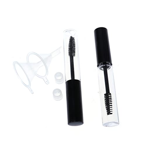 OHPHCALL 2個セット 10ml 空のまつげチューブ + 透明漏斗 Diyマスカラ容器 まつげクリームボトル 旅行用 軽量 コンパクト