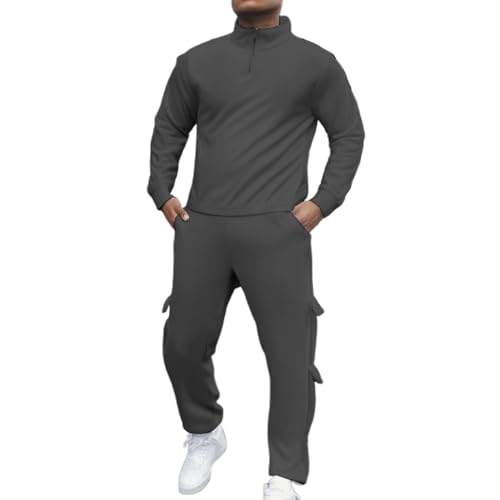 Ensemble homme veste et pantalon décontracté chic gris foncé en taille M