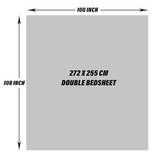 Image of Kuber Industries Double Bedsheet with 2 Pillow Covers | 186 TC Premium Cotton Bedsheet for Double Bed | Bedsheet for Living Room-Home & Hotels | Arabic Beauty Flower Square | 100x108 Inch | Gray