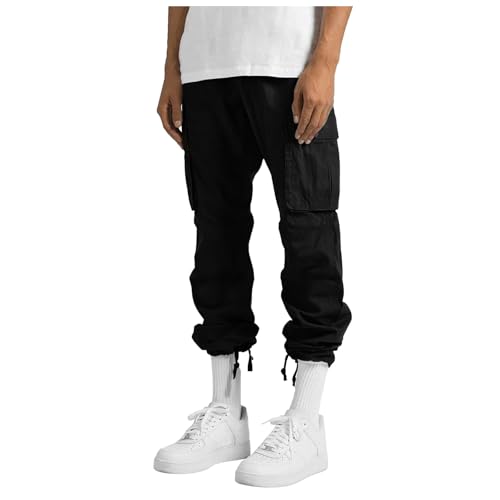 Mens Casual Cargo Pants Joggers Athletic Pants Cotton Loose Straight Sweatpants4