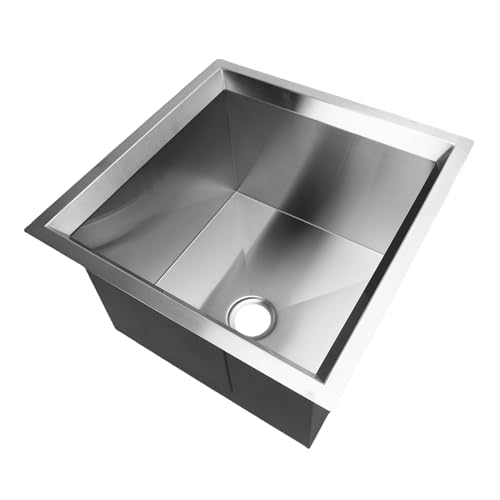HELEVIA 304 Fregadero de Barra de Acero Inoxidable, para Cuenca de Lavado de Servicio Pesado, Fregadero de Cocina de Vehículos Recreativos con Capa Insonorizada, Fregadero para Bote,