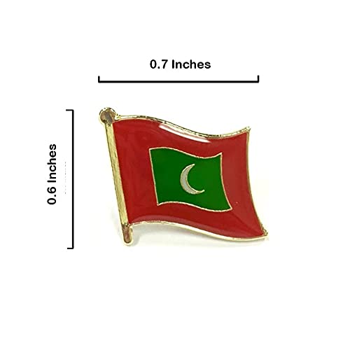 A-One - Maldives Resorts+Maldives Flag Patch And Emblem Pin, Country Flag Applique, Maldives Lapel, Sew-On Emblem For Clothes Backpacks Accessories, Stick-On, Iron Embroidered Patch No.217B #TOP3