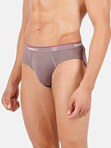 Image of RAMRAJ COTTON Men Pack Of 4 Solid Cotton Briefs | Soft Stretch Outer Elastic Waistband | Comfortable Daily Innerwear
