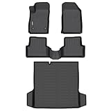 Binmotor-All Weather Car Floor Mats and Cargo Liner Set for Chevy/Chevrolet Sonic 2012-2020(Not Fit Hatchback), 2 Rows with Cargo Mat TPE Liners for Chevy Sonic Accessories Mats Trunk Mat-Black