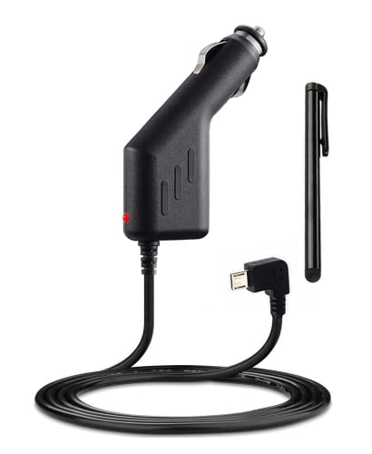 Ramtech DC 12V 2A Universal Micro USB Car Charger Power Adapter Cable Cord for GPS, Compatible with RMTND 740 GPS, Stylus Pen Included, CHMCA