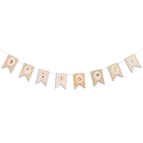 Image of ZAIBIANHAO Fruit and Vegetable Farmers Market Banner | Locally Grown Baby Shower Bunting Banner,Vegetable Farmer's Party Decorations for Kids Produce Stand