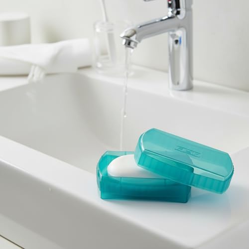 Image of FLAIR Estella Soap Case with Drainage | Reusable & Durable Soap Box | Modern Bathroom Soap Holder (1, T.Green)