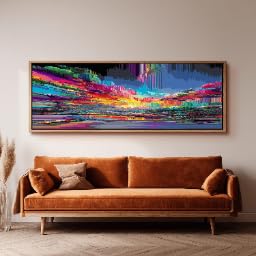 Toile abstraite pour dessus de canapé déco murale salon moderne - 2