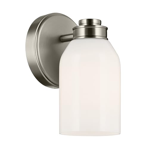 Image of Kichler Erma 2-Light Bathroom Vanity Light, Olde Bronze | Satin etched glass vanity light for bathroom mirrors (13.5 inch x 8.5 inch x 6 inch), 55125OZ