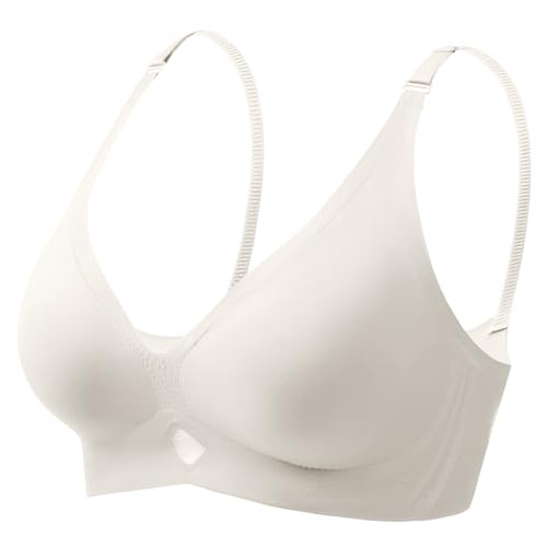 Bustier sin aros rosa para mujer que alivia la presión del pecho con copas de relleno M