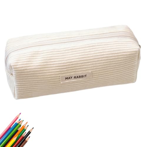 NHQZ 1 Pcs Trousse Scolaire Étui à Crayons Junior en Velours Côtelé Sac de Rangement Portable