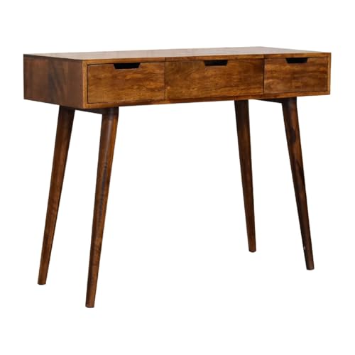 Image of Artisan Furniture Chestnut Dressing Table with Foldable Mirror