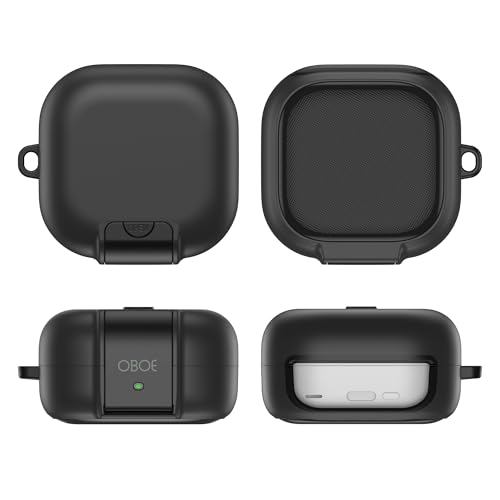 Image of Oboe Aegis Case 'Compatible with' Samsung Galaxy Buds 4 & 4 Pro Case with Phone Stand & Keyring (Black) [Buds & ChargingCase NOT Included]