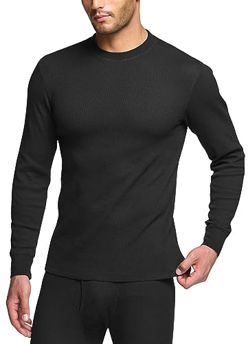 CQR Men's Long Sleeve Thermal Underwear Tops, Midweight Waffle Shirt, Winter Cold Weather Thermal Shirts