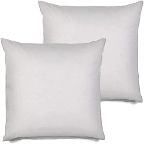 MSD 2 Pack Pillow Insert 30X30 Hypoallergenic Square Form Sham Stuffer Standard White Polyester Decorative Euro Throw Pillow Inserts for Sofa Bed - Made in USA (Set of 2) - Machine Washable and Dry
