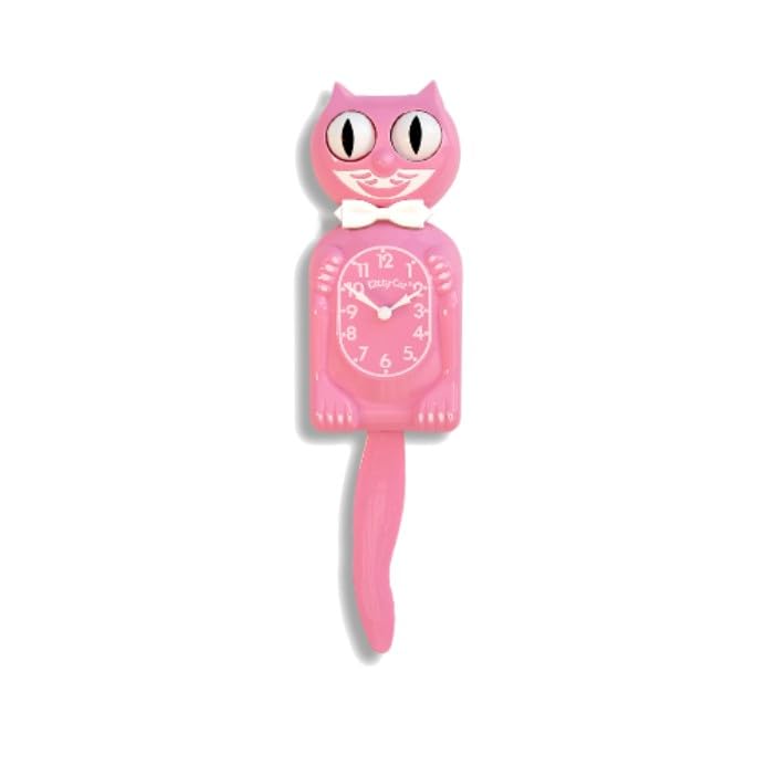 Pink Satin Kitty-Cat Klock, Smaller Kitty-Cat clock - 30cm tall
