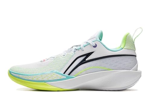 LI-NING Herren Basketballschuh Verschleißfest Stabile Mode Sportschuhe Shining 2 Weiß/Grün EU 43